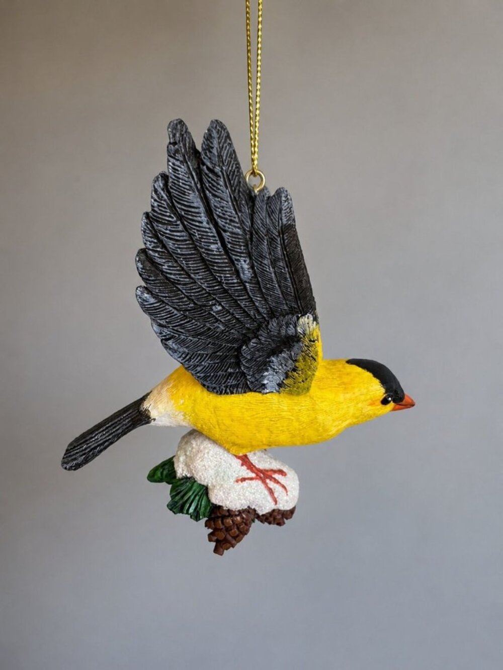 Danbury Mint Goldfinch Ornament Yellow Resin 3 Inches